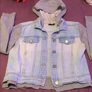 Jean jacket with glitter sleeves